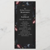 ゴシック ブラック ピオニー ダーク ロマンティック ウェディング プログラム (正面)