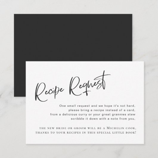 ゴシック ブラック ブライズ シャワー レシピ リクエスト カード (正面/裏面)