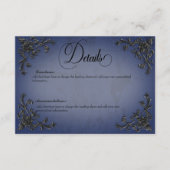 ゴシック ブラック＆ブルー フィリグリー ハート ディテール エンクロージャーカード (正面)