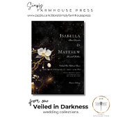 ゴシック ブラック＆ホワイト オーキッド スペル ツーサイド 招待状