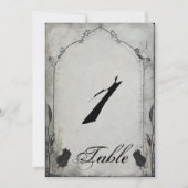 ゴシック ブラック ローズ トレリス ウェディング テーブル ナンバー 招待状 (正面)