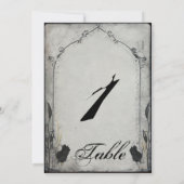 ゴシック ブラック ローズ トレリス ウェディング テーブル ナンバー 招待状 (裏面)
