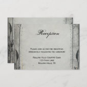 ゴシック ブラック ローズ トレリス ウェディング レセプション エンクロージャーカード (正面/裏面)