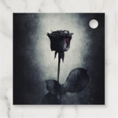 ゴシック ブラック ローズ 血が滴る 不気味な ウェディング フェイバータグ (裏面)