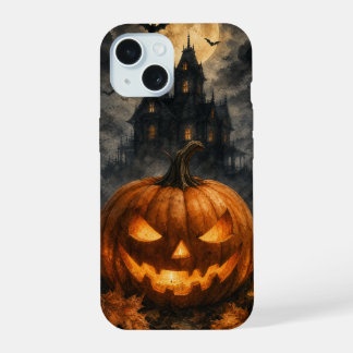 ゴシック・ホーンテッドハウス・ハロウィン・パンプキン・フォンケース iPhone 15ケース