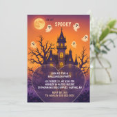 ゴシック・ホーンテッド・マンスンハロウィンパーティー招待状 招待状 (スタンド正面)