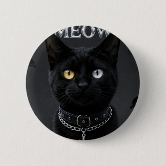 ゴシック ミスティック: オッドアイの黒猫 & 缶バッジ