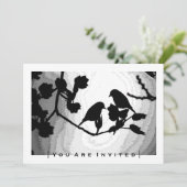 ゴシック・ラブ・バード・シルエット結婚式招待状 招待状 (スタンド正面)