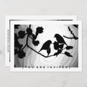 ゴシック・ラブ・バード・シルエット結婚式招待状 招待状 (正面/裏面)