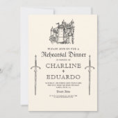 ゴシック リハーサル ディナー ブラック シルバー 招待状 (正面)