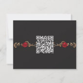 ゴシック レッド ローズ 永遠の愛 ウェディングQR 出欠カード (裏面)