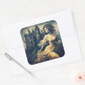 ゴシック・ロマンスシーン不気味キャッスルホラー スクエアシール (封筒)