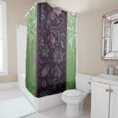 ゴシック・ロマンスビクトリアン：エレガンス・グリーン&パープル シャワーカーテン (インサイチュ)