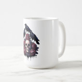 ゴシック・ロマンス:スカル、バラ、ラヴェンス・エント コーヒーマグカップ (正面右)