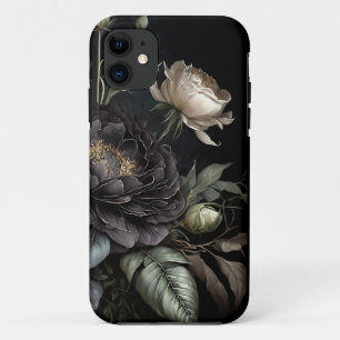 ゴシック ローズ アレンジメント ブラック フラワー iPhone 11 ケース