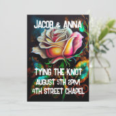 ゴシック ローズ カラフル ウェディング 招待状 (スタンド正面)