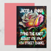 ゴシック ローズ カラフル ウェディング 招待状 (正面/裏面)