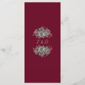 ゴシック ローズ フラワーの結婚式 お礼のメッセージカード メニュー (裏面)