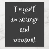 ゴシック ワイン ラベル – 私自身が不思議な存在 (シングルラベル)