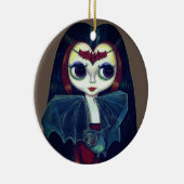 ゴシック·ヴァンパイア·ガール、こうもりの大きな目がかわいい セラミックオーナメント (右)