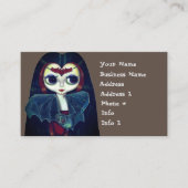 ゴシック·ヴァンパイア·ガール、こうもりの大きな目がかわいい 名刺 (正面)
