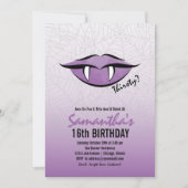 ゴシック ヴァンパイア リップ ハロウィン 誕生日 招待状 (正面)