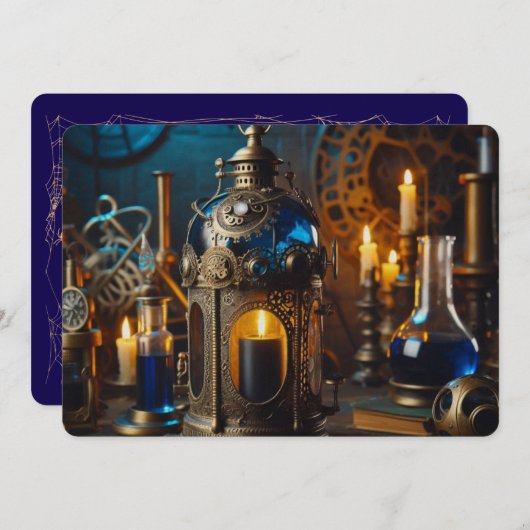 ゴシック ヴィクトリアン スチームパンクの不気味な科学者ラボ シーズンカード (正面/裏面)