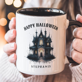 ゴシック ヴィクトリア調の幽霊屋敷 ハッピーハロウィン マグカップ