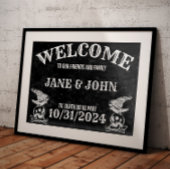 ゴシック、ヴィンテージまたはハロウィン結婚の歓迎 ポスター