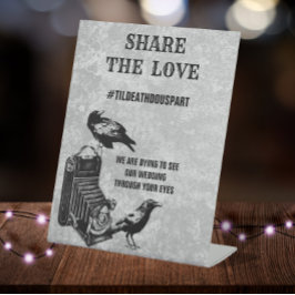 ゴシック，ヴィンテージウェディングハッシュタグ共有ザ・ラブ 台座サイン