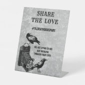ゴシック,ヴィンテージウェディングハッシュタグ共有ザ・ラブ 台座サイン (正面)