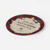 ゴシック ヴィンテージ ハロウィン 吸血鬼の羽 バースデーパーティ ペーパープレート (アングル)