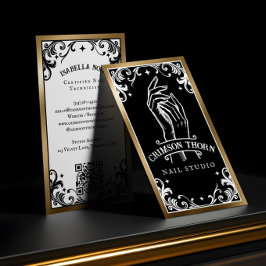 ゴシック ヴィンテージ ビューティー ネイル サロン ブラック ラグジュアリー 名刺