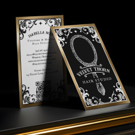 ゴシック ヴィンテージ ヘア スタイリスト ビューティー サロン ブラック バス 名刺