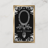 ゴシック ヴィンテージ ヘア スタイリスト ビューティー サロン ブラック バス 名刺 (正面)