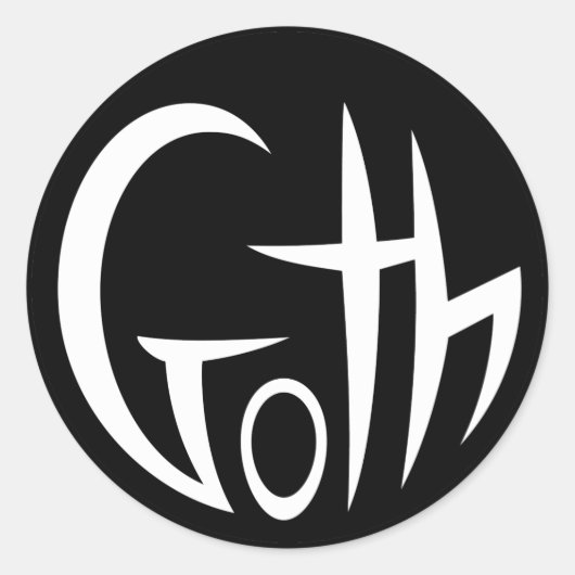 ゴシック(尖ったレタリング) ラウンドシール (正面)