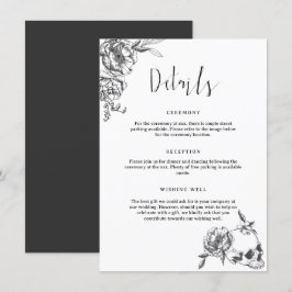 ゴシック 手描き 花 詳細 封入カード 招待状