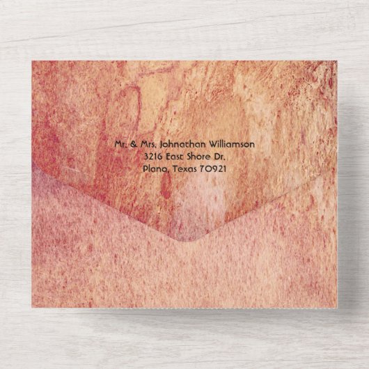 ゴシック 破れたハートの再婚 ウェディング オールインワン招待状 (裏面)