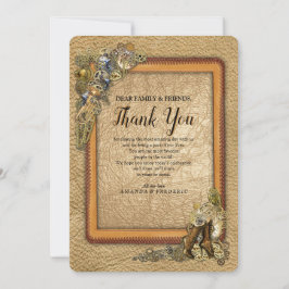 ゴシック – 蒸気パンクの革彫刻ありがとう 招待状