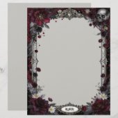 ゴシック＋赤白花＋ドクロ文房具 レターヘッド (正面/裏面)