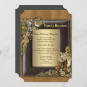 ゴシック – 金ゴールドスチームパンクファミリー懇親会 招待状 (正面/裏面)