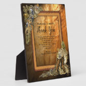 ゴシック – 金ゴールドスチームパンク結婚ズオンレザー フォトプラーク (側面)