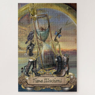ゴシック – 金ゴールド&ブラススチームパンク ジグソーパズル