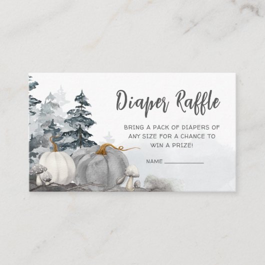 ゴシックA Little Boo赤ちゃんシャワーおむつラッフル エンクロージャーカード (正面)