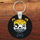 ゴシックAroAceプライド旗色クマ キーホルダー (正面)