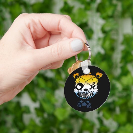 ゴシックAroAceプライド旗色クマ キーホルダー (手)