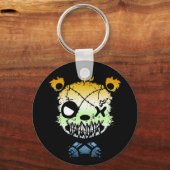 ゴシックAroAceプライド旗色クマ キーホルダー (正面)