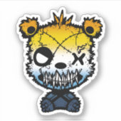 ゴシックAroAceプライド旗色クマ シール (正面)