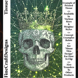 ゴシックCyberpunkスカル&金ゴールドクラウンU2Gデコページ 薄葉紙