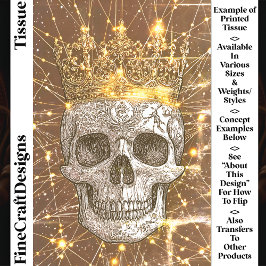 ゴシックCyberpunkスカル&金ゴールドクラウンU2Vデコページ 薄葉紙